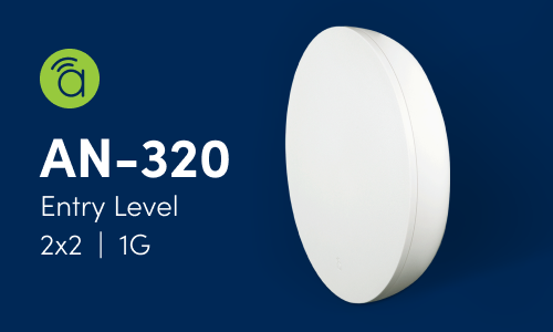 Araknis manufacturer graphic showing the white 320 indoor access point in side profile