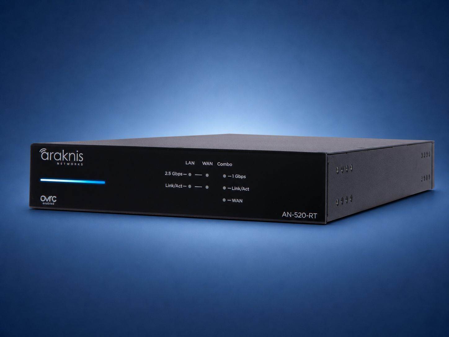 Araknis 520 router on blue