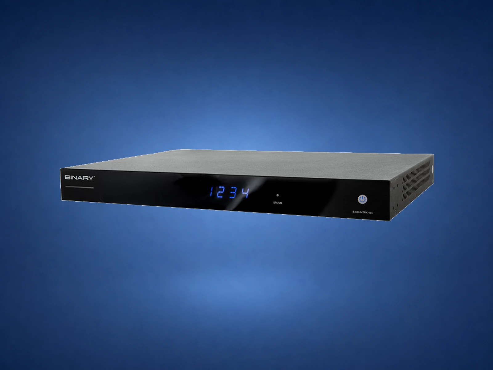 Binary 660 Series 4 by 4 HDMI matrix switcher on blue