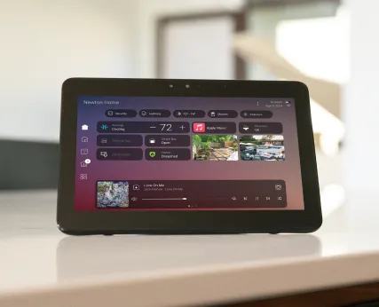 Control4 comfort experience integrating temperature, lighting and shades