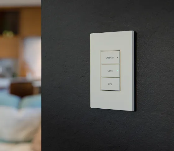 Control4 Contemporary wireless keypad shown with multiple button arrangements