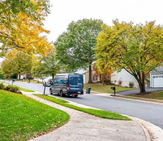 Vehicle detected by a smart surveillance camera near a residential driveway