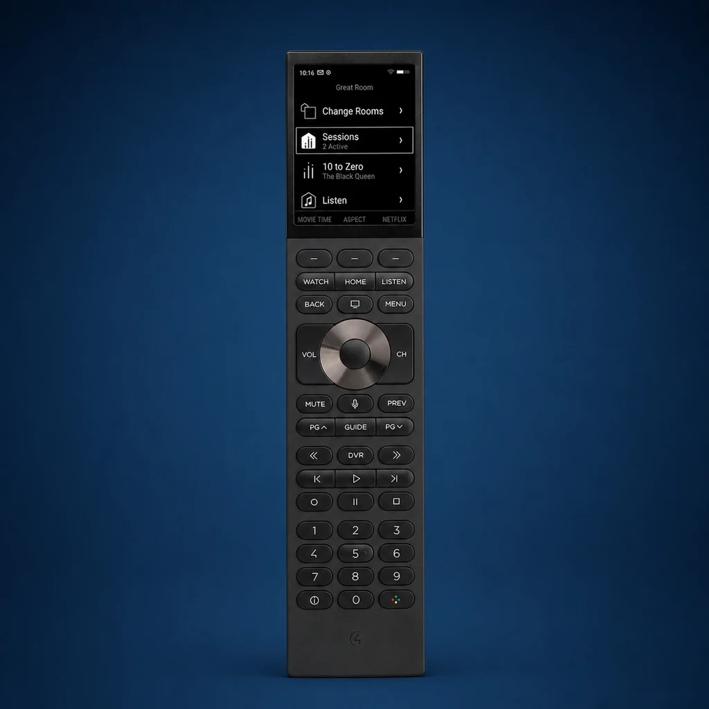 Control4 Halo button remote with 2.8-inch color display and number pad