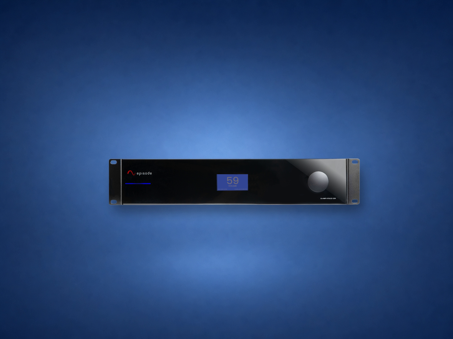 Episode Hybrid 1200 watt DSP amplifier on blue