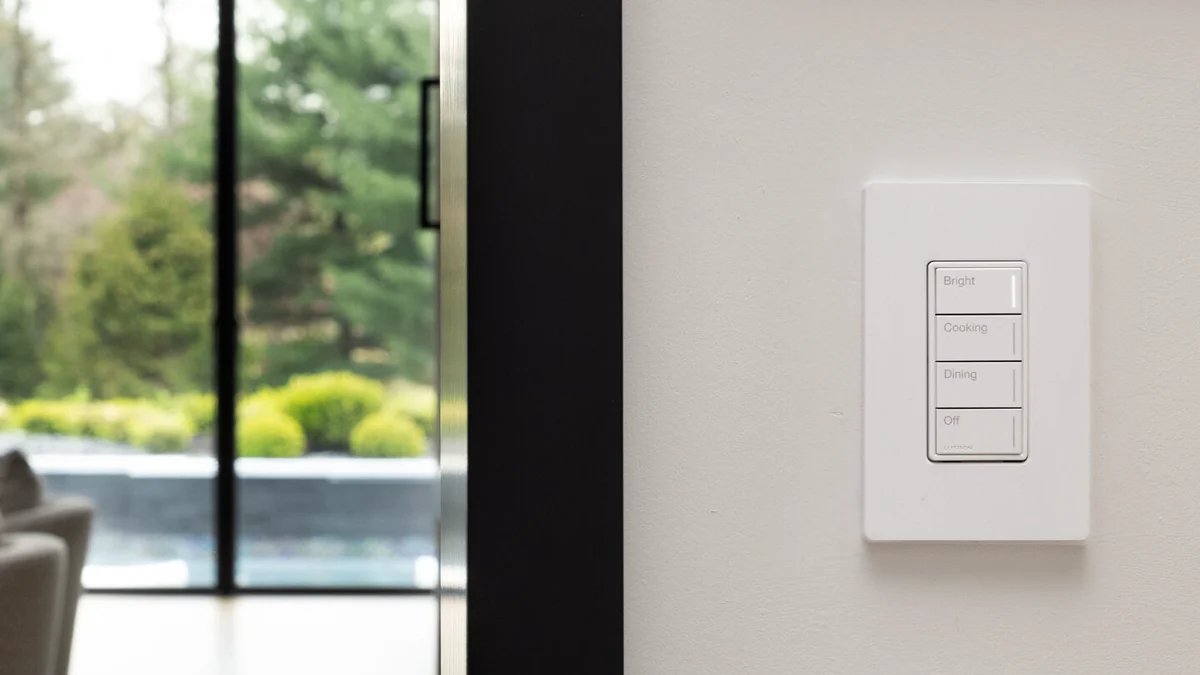 Lutron Sunnata keypad installed in a modern room
