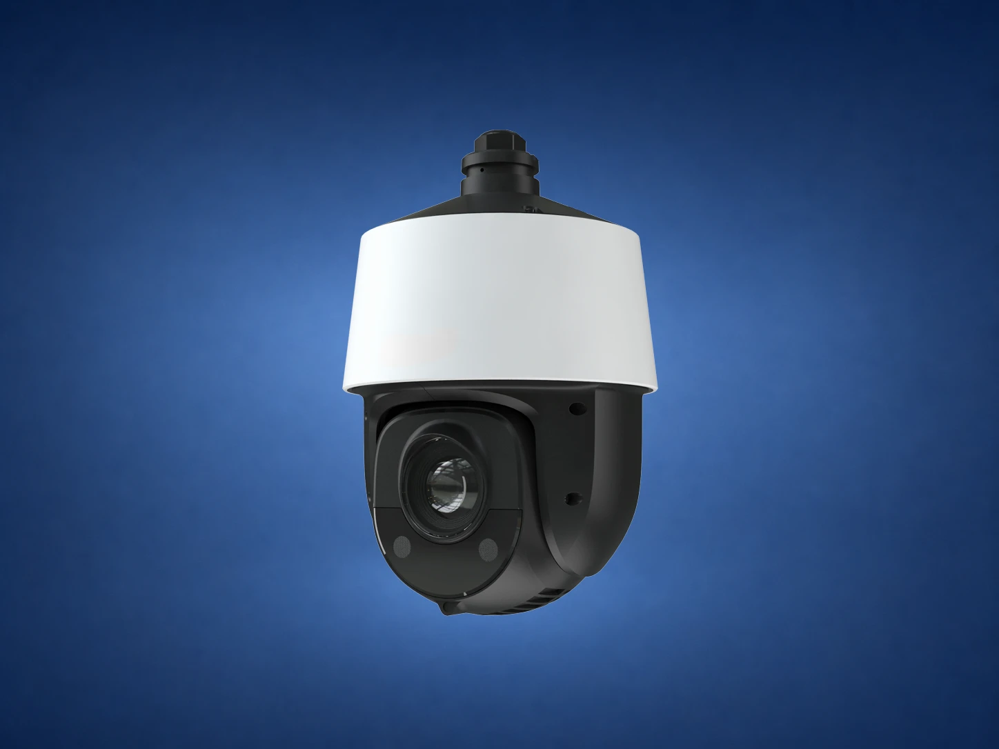 Luma 420 4MP smart-tracking PTZ camera with 25x zoom on blue