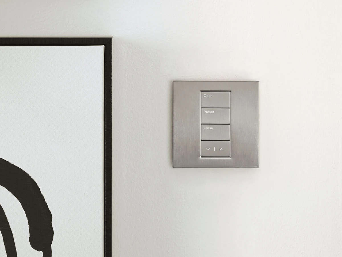 Lutron Palladiom keypad installed on a wall