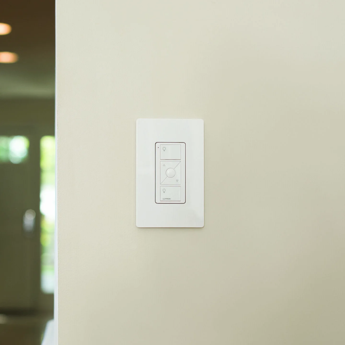 Lutron Pico control mounted beside a light switch
