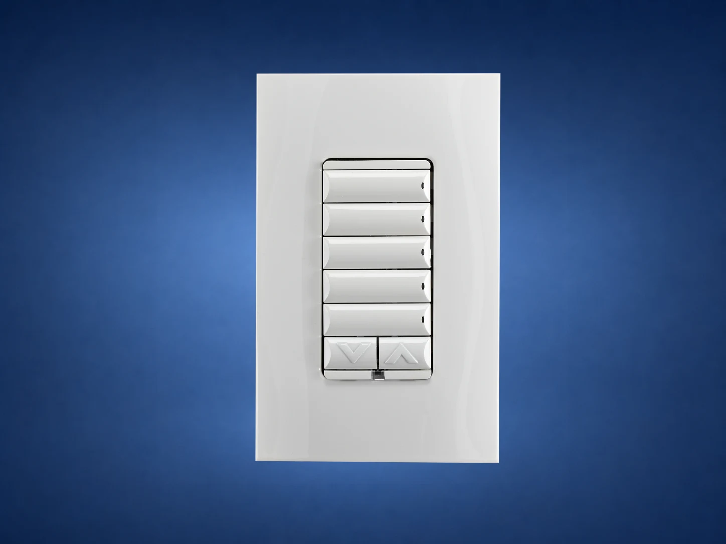 Current white Control4 Contemporary keypad shown from the front