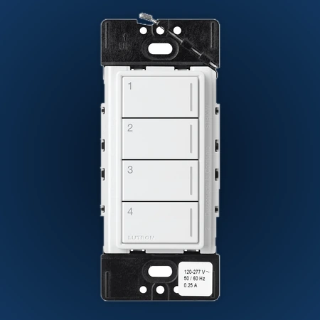 White Lutron Sunnata four-button keypad