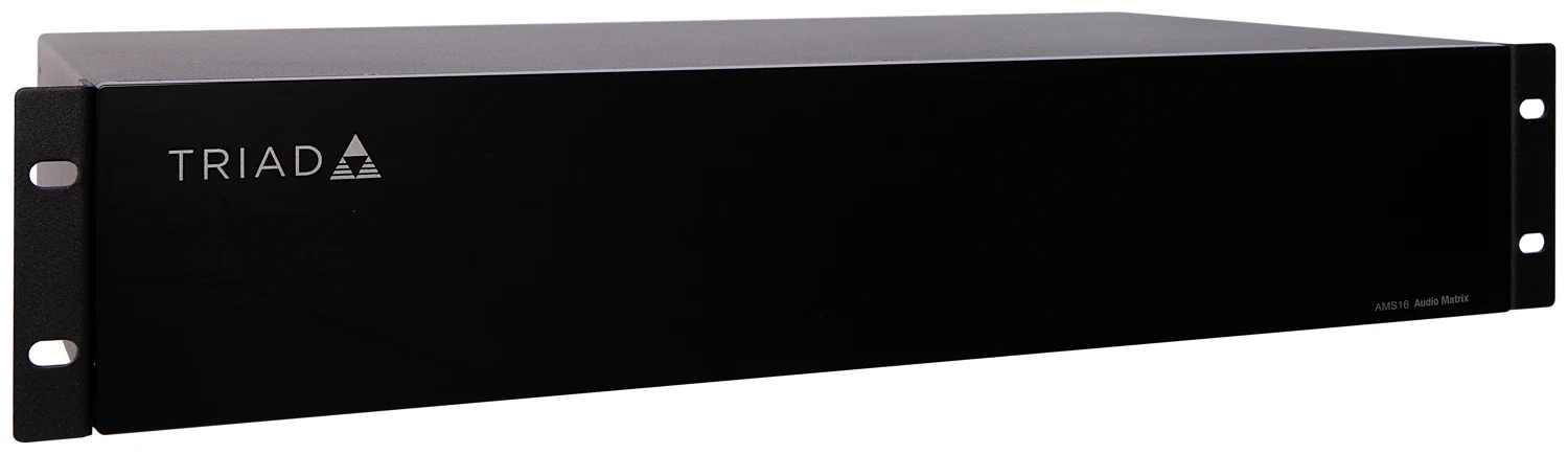 Triad AMS16 sixteen-zone audio matrix three-quarter product view