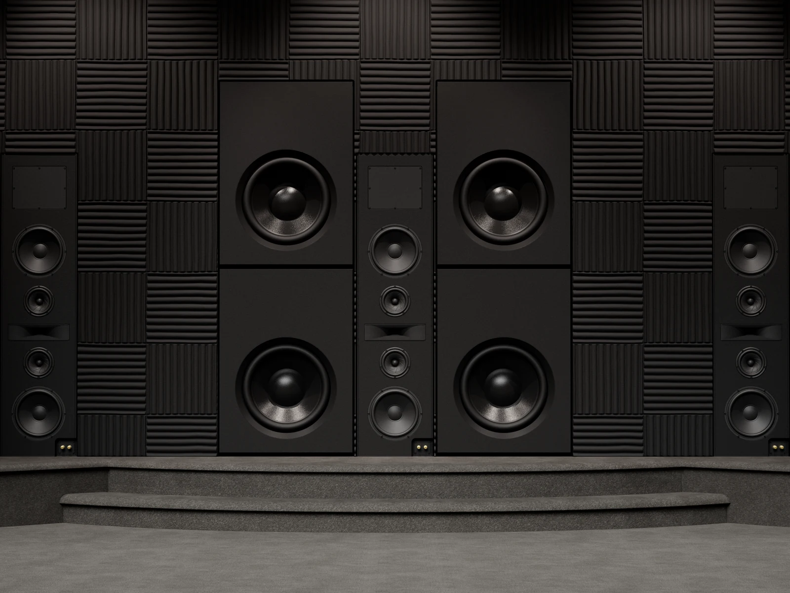 Large Triad cinema subwoofer in a dedicated theater room