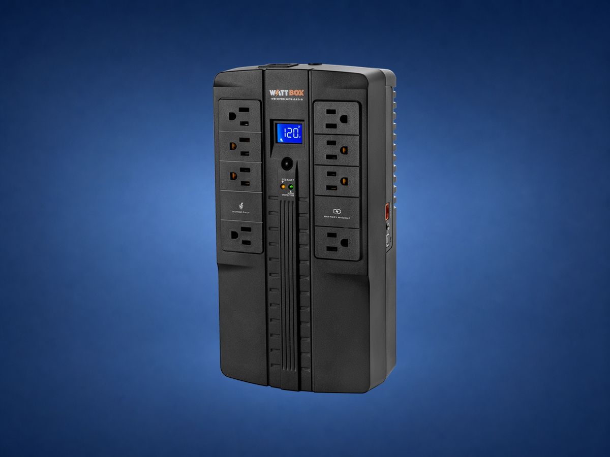 WattBox 850VA standby UPS on blue